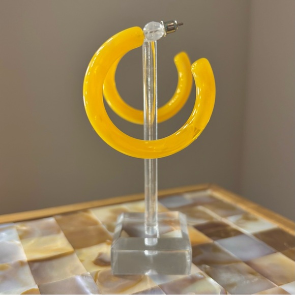 Tangerine Marbled Acrylic Hoops - Picture 3 of 3